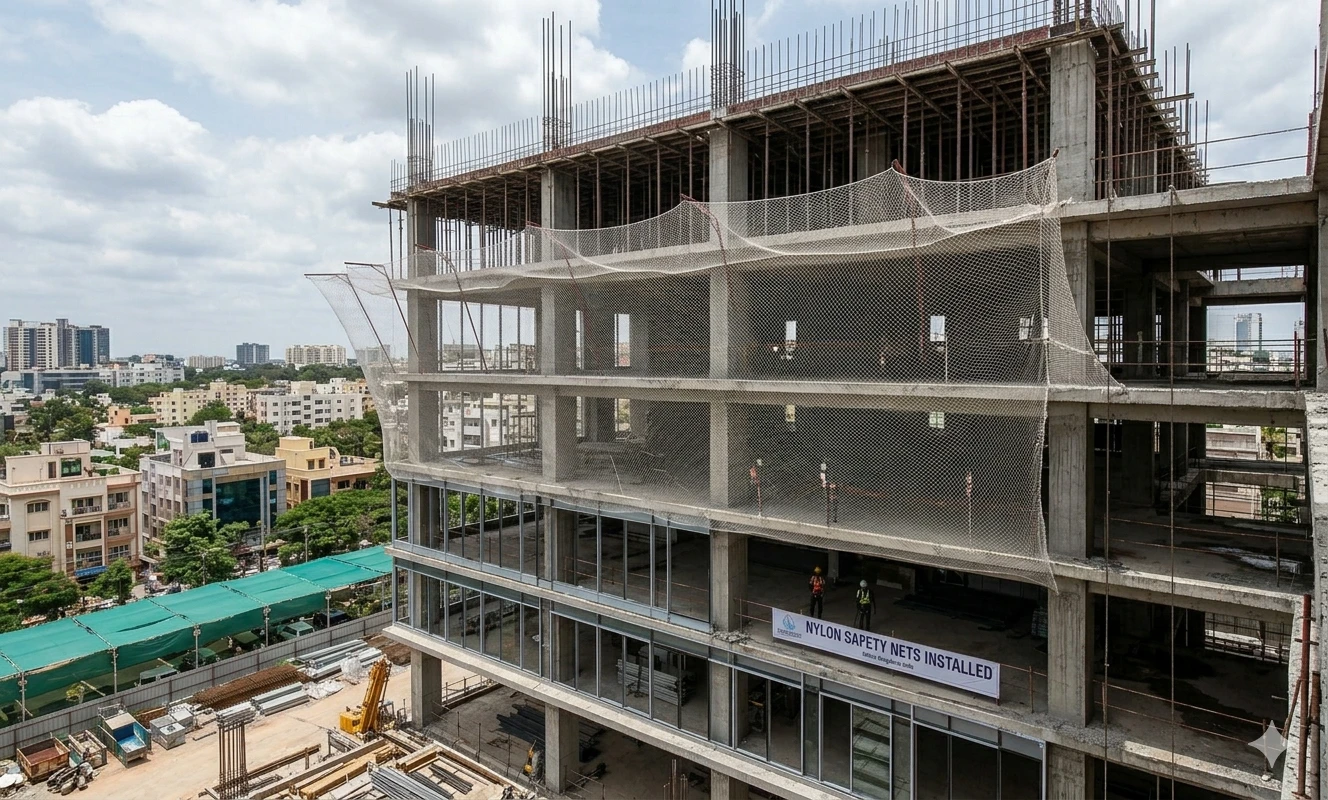 Construction Safety Nets installation in 